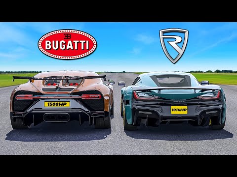 1500HP Bugatti Chiron v 1914HP Rimac Nevera: DRAG RACE | Assetto Corsa