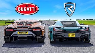 1500HP Bugatti Chiron v 1914HP Rimac Nevera: DRAG RACE | Assetto Corsa
