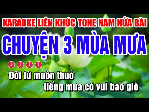 Karaoke Liên Khúc Rumba Tone Nam Nửa Bài Dễ Hát | Chuyện Ba Mùa Mưa