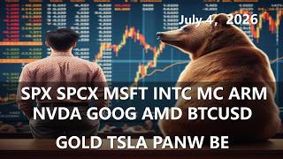 (限免)美股周末漫谈#spx #spcx #msft #intc #micro #arm #nvda #goog #amd #bitcoin #gold #tsla #panw #BE20260704