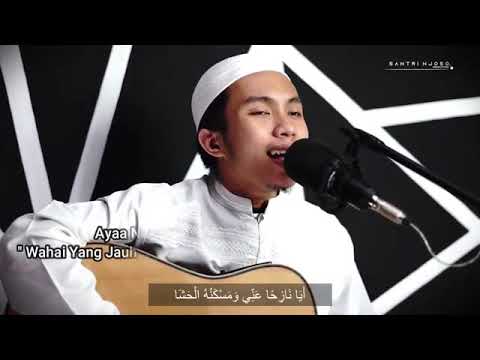 HUWANNUR SANTRI NJOSO VERSI AKUSTIK  LIRIK DAN TERJEMAH