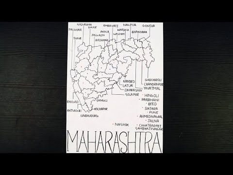 Maharashtra free map, free blank map, free outline map, free base map  outline, roads, white