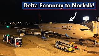 Beautiful Night Flight! Delta 737 Main Cabin - Atlanta to Norfolk