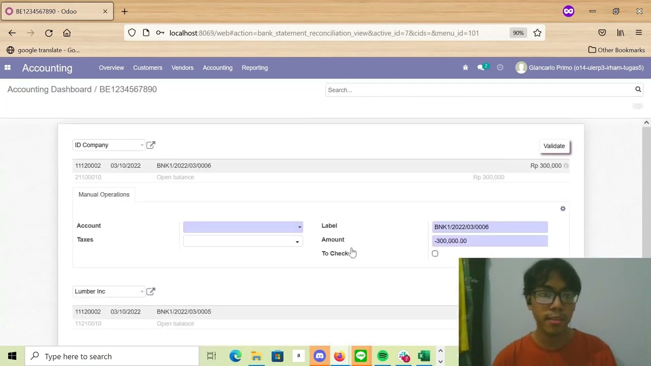 Odoo 14 Tutorial | Cara Membuat Bank Statement | 12.03.2022

Video ini dibuat untuk memenuhi tugas 5 (pilihan) pada mata kuliah Konfigurasi ERP, Fakultas Ilmu Komputer, Universitas ...