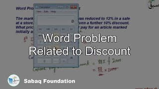 Word Problem Related to Discount