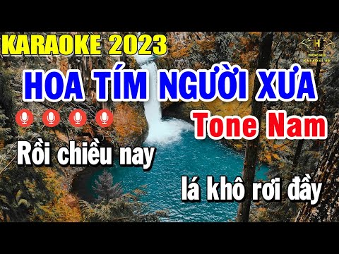 Hoa Tím Người Xưa Karaoke Tone Nam Nhạc Sống | Trọng Hiếu