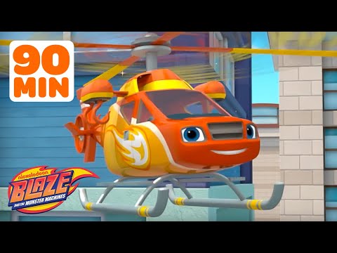 90 MINUTES of Blaze's SKY HIGH Transformations! 🚁✈️ w/ AJ | Blaze and the Monster Machines
