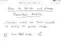 Transition Metals and Their Charges