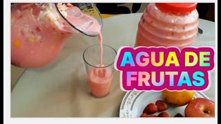 Como HACER AGUA DE FRUTAS TIPO LA MICHOACANA MUY CREMOCITA🍓🍎🍊🍌🍑