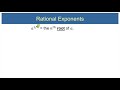 Exponents and Rational Exponents Concepts