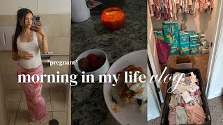 *realistic* morning in my life vlog | 25 year old mom, pregnant, morning routine, breakfast, & more!