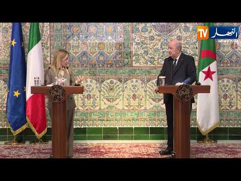 رئيس الجمهورية عبد المجيد تبون يدلي بتصريحات مشتركة رفقة رئيسة مجلس وزراء إيطاليا جورجيا ميلوني