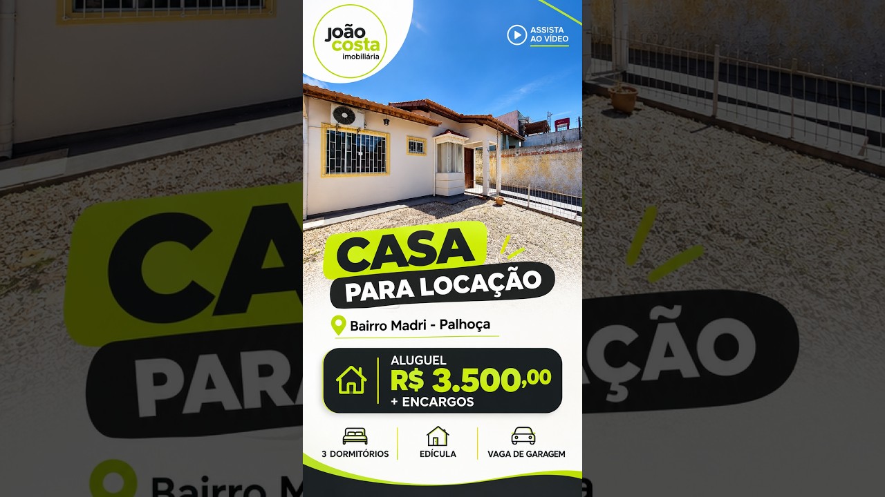 Casa para locação 3 dormitórios Madri - Palhoça Casa para locação 3 dormitórios Madri - Palhoça