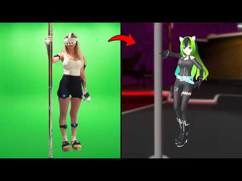 i put her in vrchat for the first time (with full body tracking)