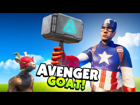 CAPTAIN America GOAT Steals THOR'S HAMMER! - Goat Simulator 3