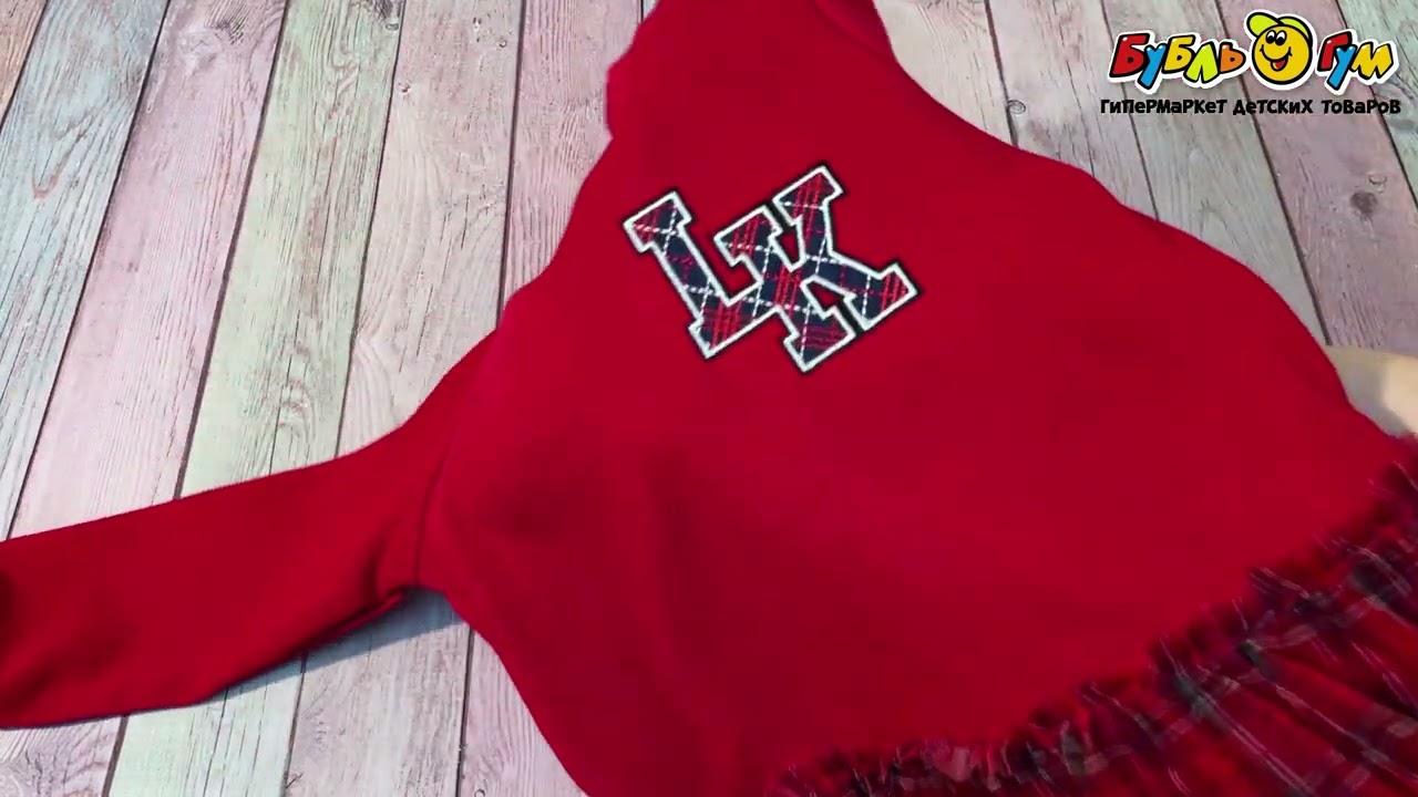 Платье Lanson Kids трикотажное с длинным рукавом и воздушной юбкой красное - видео Платье Lanson Kids трикотажное с длинным рукавом и воздушной юбкой красное - видео
