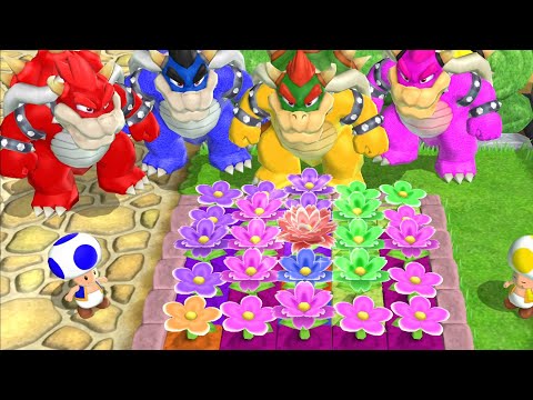 Garden Battle - All Bowser Characters Bad day of Princess Peach Bowser | Mario Party 9