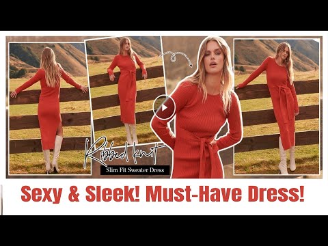 🔥 Sleek & Sexy: Must-Have Sweater Dress for 2024! 💃