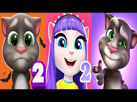 My Talking Tom2 vs My Talking Angela2 vs My Talking Tom Epic Gameplay Tom vs Angela2 vs Tom2 Ep4213