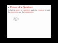 Power of Quotients and Exponents