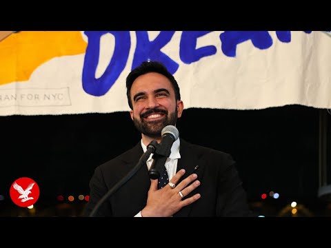 YouTube video thumbnail: NYC Mayoral Candidate Zohran Mamdani Holds Rally With Union Leaders