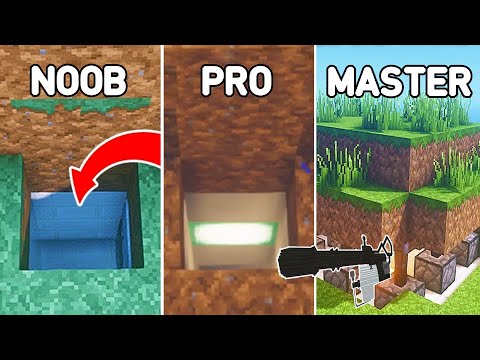 Minecraft: 5 Secret Base Redstone Noob vs Pro vs Master