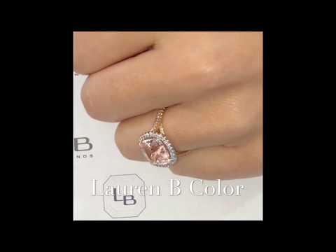 Cushion Cut Morganite Engagement Ring