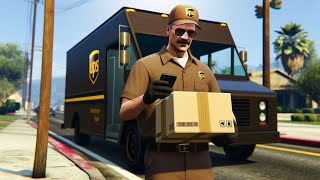 DELIVERING FAKE PACKAGES AS A FAKE DELIVERY DRIVER | GTA 5 RP