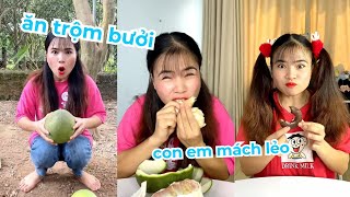 Tổng hợp video siêu hài hước vui nhộn, con chị hái trộm bưởi con em mách lẻo ai ngờ cái kết