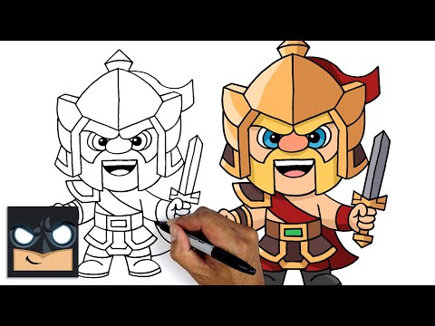 How To Draw CLASH OF CLANS - WARRIOR KING Step By Step Drawing Tutorial