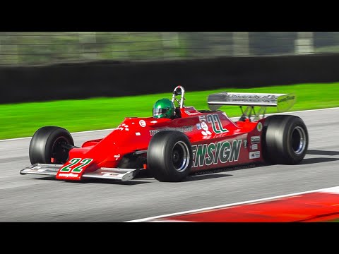 23 Formula 1 Cars from the Golden Cosworth F1 DFV V8 Era singing at Mugello Circuit!