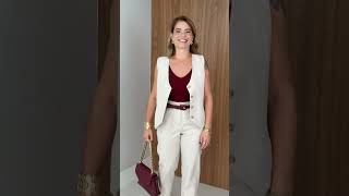 Vídeo adicional 5 do item Colete Teresa Bege – Alfaiataria Feminina Elegante e Refinada