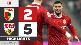 Undav Fires Stuttgart Into Top 3! | FC AUGSBURG - VFB STUTTGART | Highlights | Bundesliga
