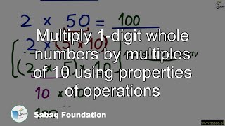 Multiply 1-digit whole numbers by multiples of 10 using properties of operations