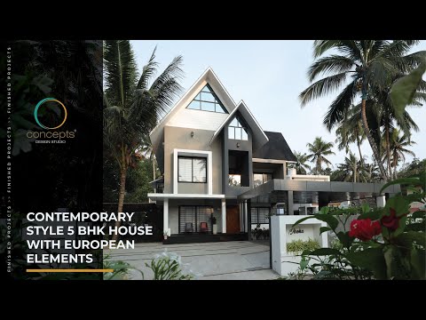 Contemporary Style 5 BHK House With European Elements | Concepts Design Studio