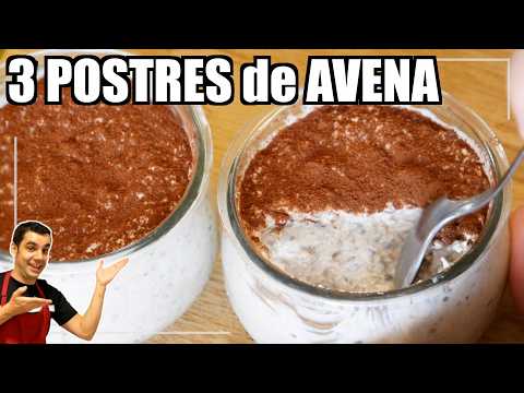 Los 3 POSTRES de AVENA más FÁCILES y RÁPIDOS | DELICIOSOS y con POCOS INGREDIENTES 🥄