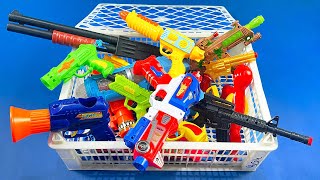 Giant Fruits Box full of Gun Toys ! Ping Post Biggest Ball Bullets Pistol Short Gun Sniper Rifle Toy