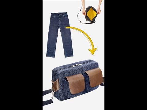How to Sew DIY Shoulder Bag from Old Jeans easily Miarti👜✂️