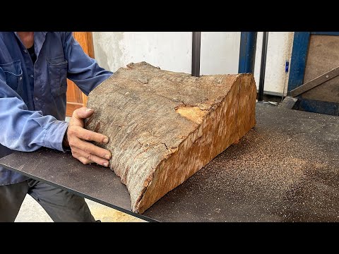 Wood Recycling Is Easy, Cheap // Beautifully Designed Outdoor Table With Tree Roots And Firewood