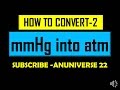 Converting mm of Mercury to ATM