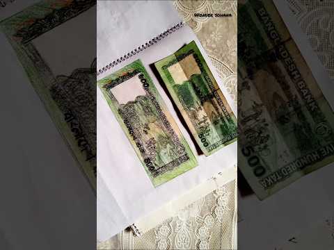 How to draw Bangladesh 500 taka note ll easy money drawing #shortsvideo #viralshort #foryou