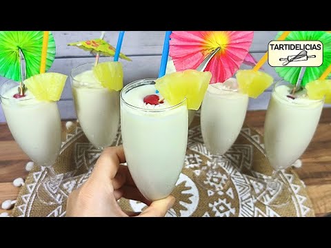 🍍🥥  SIN Alcohol y SIN Azúcar❗ SORBETE de PIÑA COLADA con 3 INGREDIENTES ❗ FÁCIL y RÁPIDO