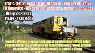 Výluka na trati Kunovice - Hradčovice (úterý 23.8.2022)