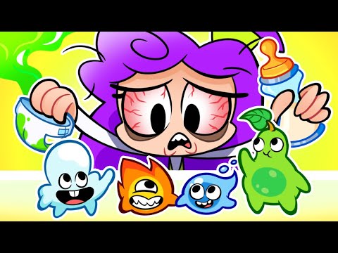 Cute Baby Four Elements 🔥 Mom is home 💧 Funny English for Kids!