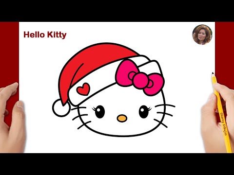 Cómo dibujar Hello Kitty de Navidad | Dibujos de Navidad para dibujar