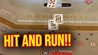 QUICK BLACKJACK HIT AND RUN!! #blackjack #casino #poker