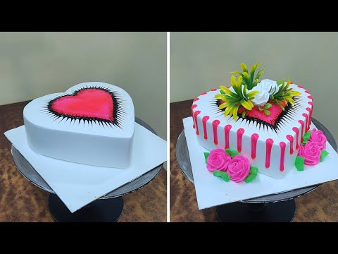 Anniversary Vanilla Heart Shape Cake Design | Heart Shape Cake | Birthday Cake Design