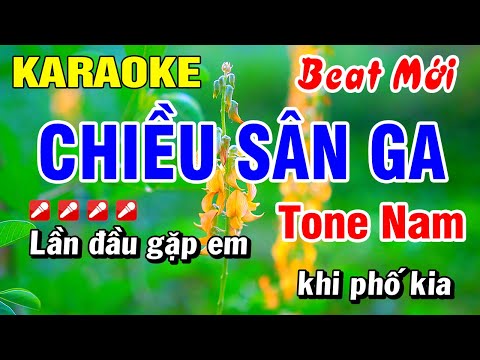 Karaoke Chiều Sân Ga Tone Nam Nhạc Sống [ Beat Mới ] Hoài Phong Organ