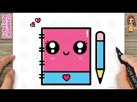 How to Draw a Cute Notebook and Pencil Simple & Easy for Kids