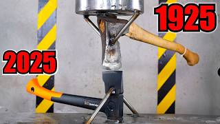 Which Axe is Stronger? Old vs Modern Hydraulic Press Test